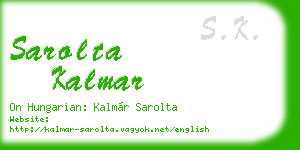sarolta kalmar business card